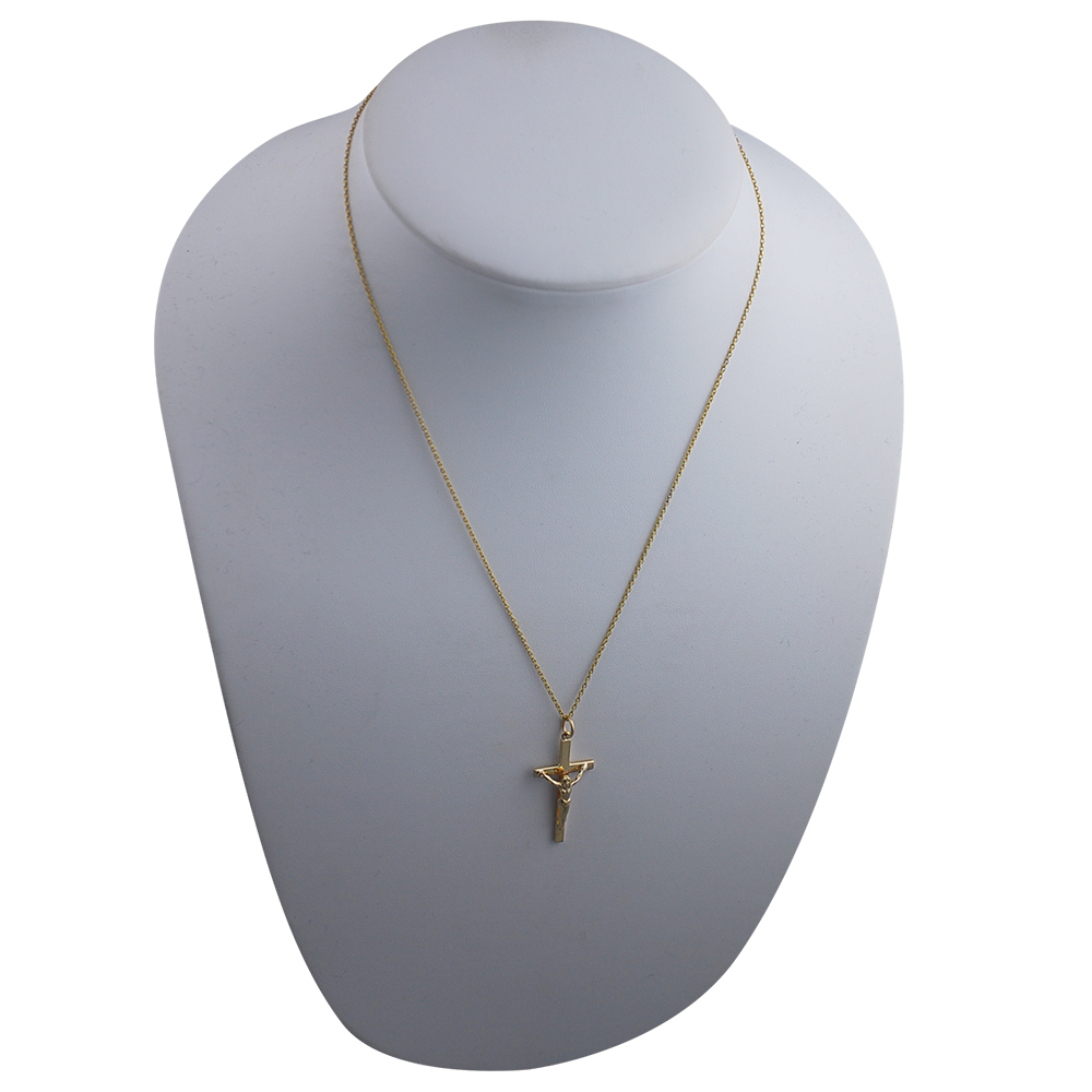 9ct Gold 30x17mm solid block Crucifix Cross with a 1.1 wide cable Chain 18 inches - Image 5