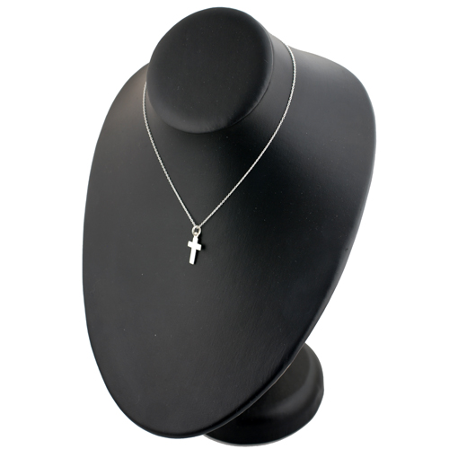 Silver 15x11mm plain flat latin Cross with a 1mm wide rolo Chain 14 inches Only Suitable for Children - Image 4