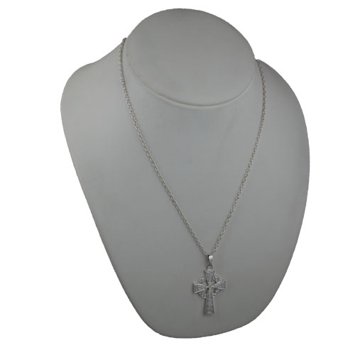 Silver 41x29mm embossed knot design Celtic Cross on a bail loop with a 2.5mm wide cable Chain 22 inches - Image 4