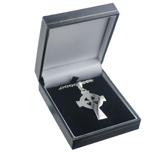Silver 41x29mm embossed knot design Celtic Cross on a bail loop with a 2.5mm wide cable Chain 22 inches - Image 3