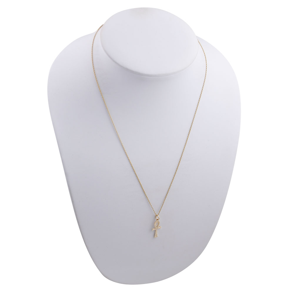 9ct Gold 18x10mm solid hand engraved Ankh or Peace Cross with a 1.1mm wide cable Chain 20 inches - Image 3