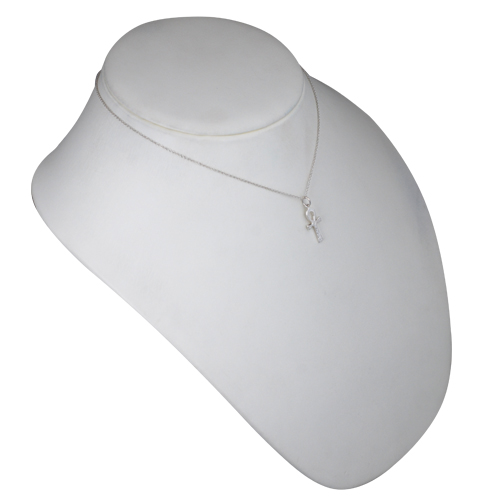 Silver 18x10mm solid hand engraved Ankh or Peace Cross with a 1mm wide rolo Chain 16 inches Only Suitable for Children - Image 5