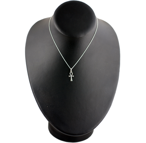 Silver 18x10mm hand engraved Ankh Cross with a 1mm wide rolo Chain 14 inches Only Suitable for Children - Image 5