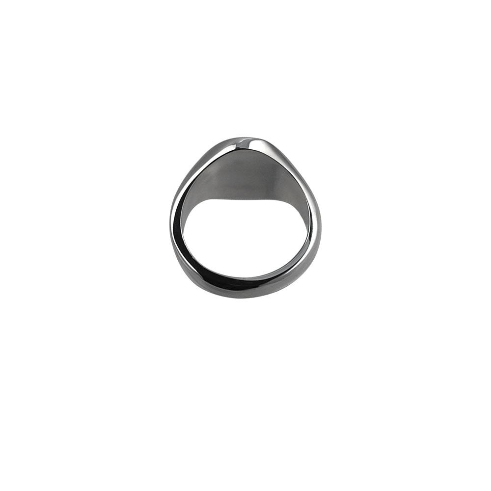 Silver 16x14mm hand engraved solid oval Signet Ring Sizes R-W - Image 3