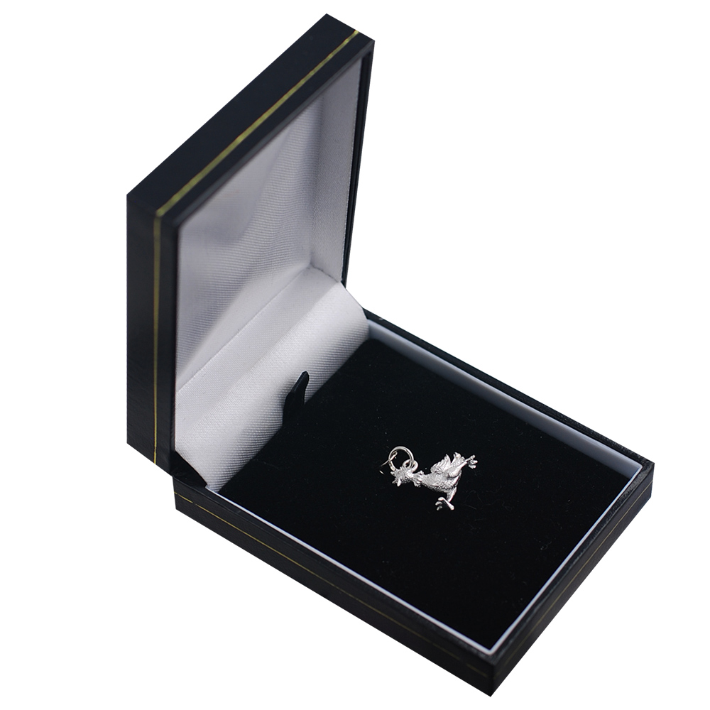 Silver 17x15mm Hen Pendant or Charm - Image 2