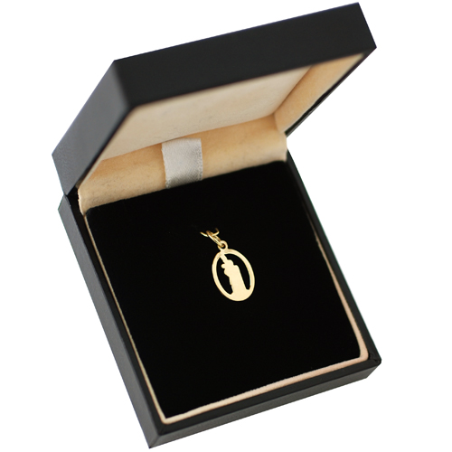 18ct Gold 14x11mm oval pierced St Christopher Pendant - Image 3