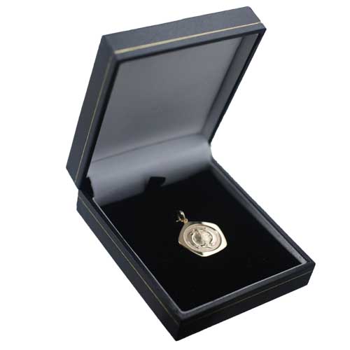 9ct Gold 21mm five sided pentagon Pisces Zodiac Pendant - Image 2