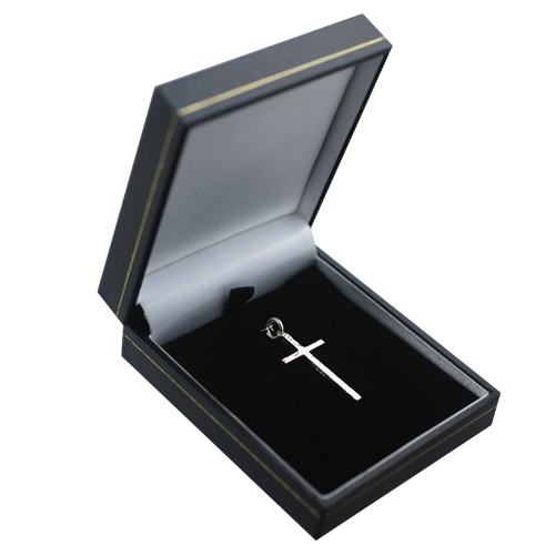 Silver 31x16mm hand engraved solid block Cross - Image 2