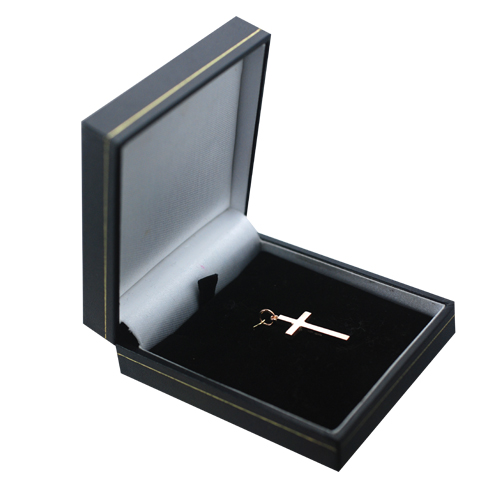 9ct Rose Gold 25x15mm plain solid block Cross - Image 4
