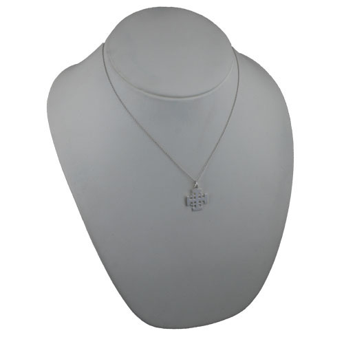 Silver 19mm Jerusalem Cross with a 1mm wide rolo Chain 18 inches - Image 4