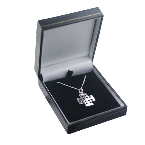 Silver 19mm Jerusalem Cross with a 1mm wide rolo Chain 16 inches Only Suitable for Children - Image 3